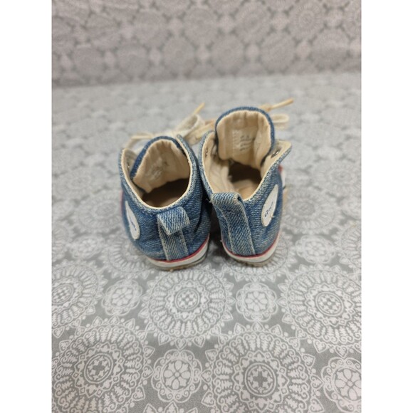 Gerber Baby Shoes Denim High Top Sneakers Infant Pre Walker Crib Shoes 3 - Picture 4 of 9